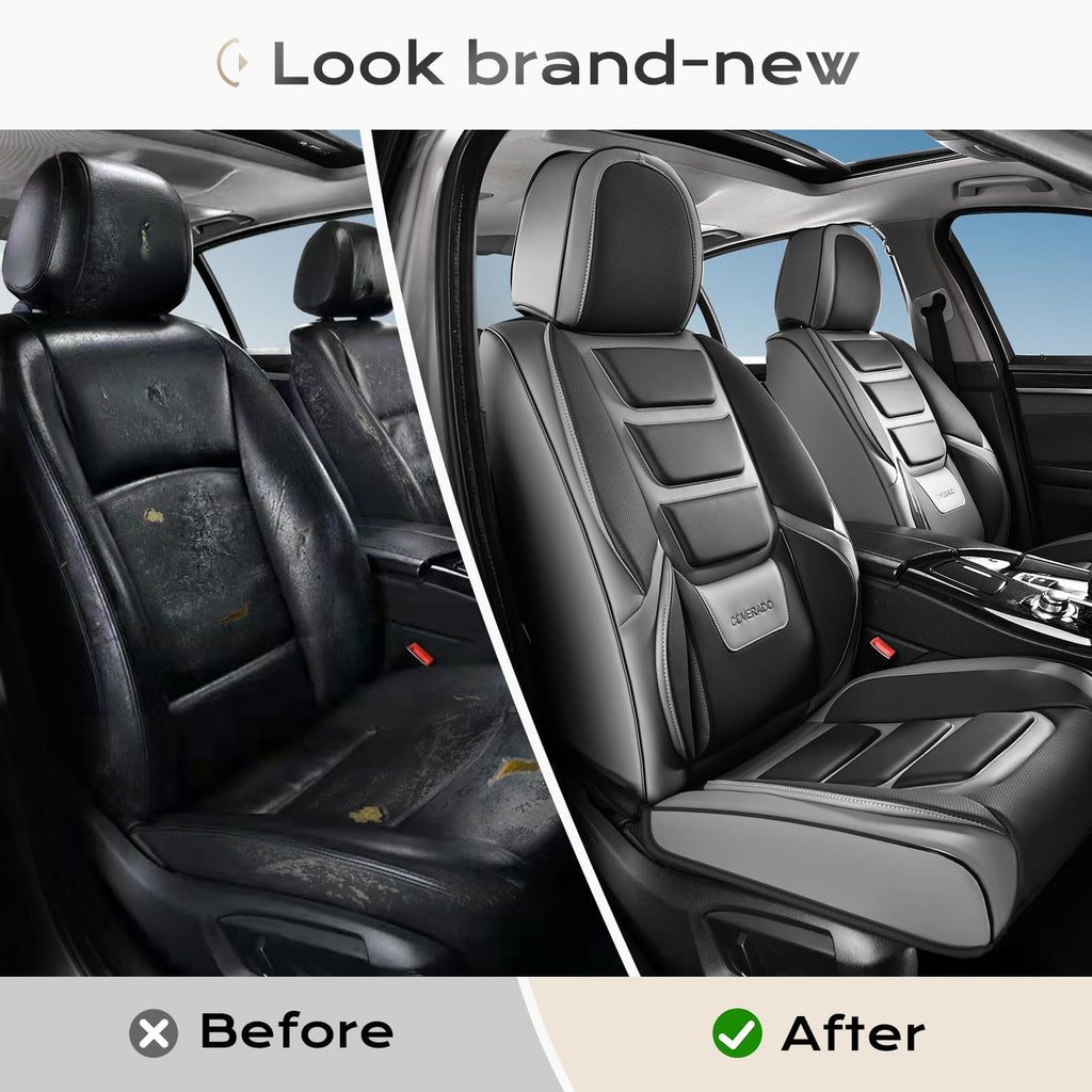 Waterproof Leather Car Seat Covers Full Set S191