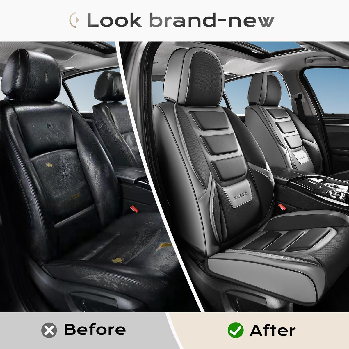 Waterproof Leather Car Seat Covers Full Set S191