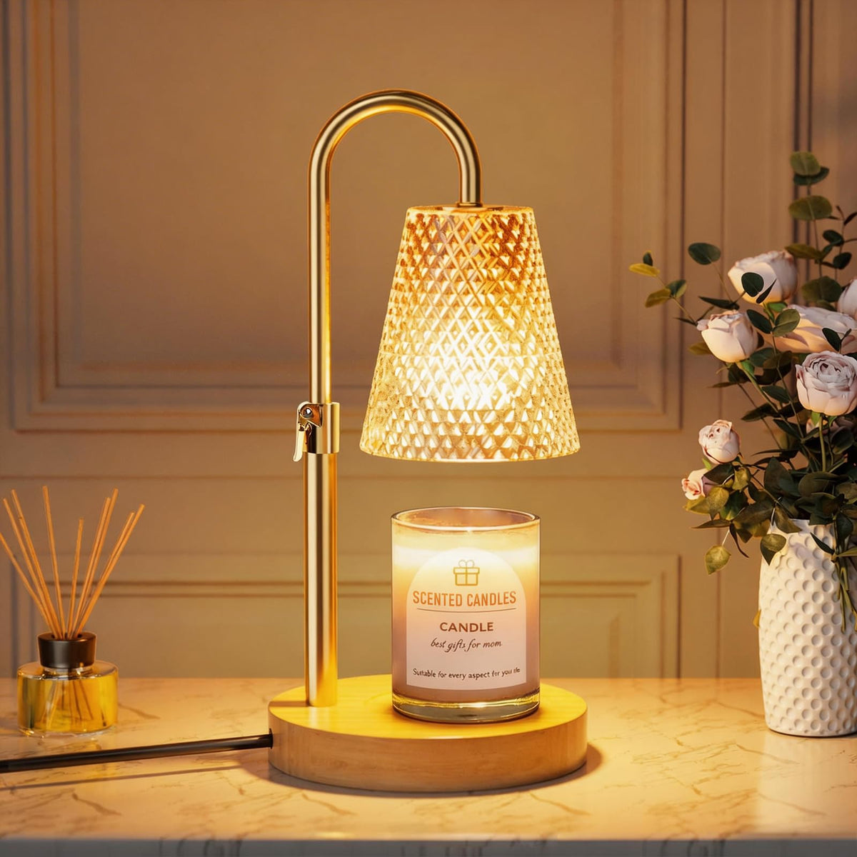 Adjustable Height Candle Warmer Lamp with Timer E5923