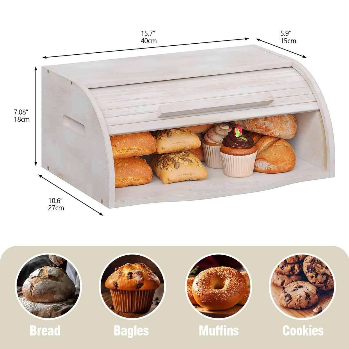 Bamboo Roll Top Bread Box U10681