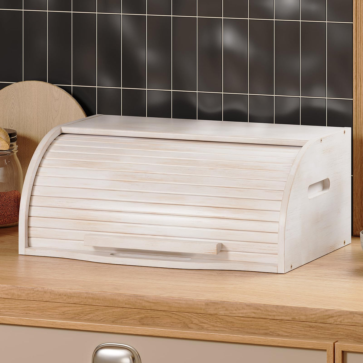 Bamboo Roll Top Bread Box U10681
