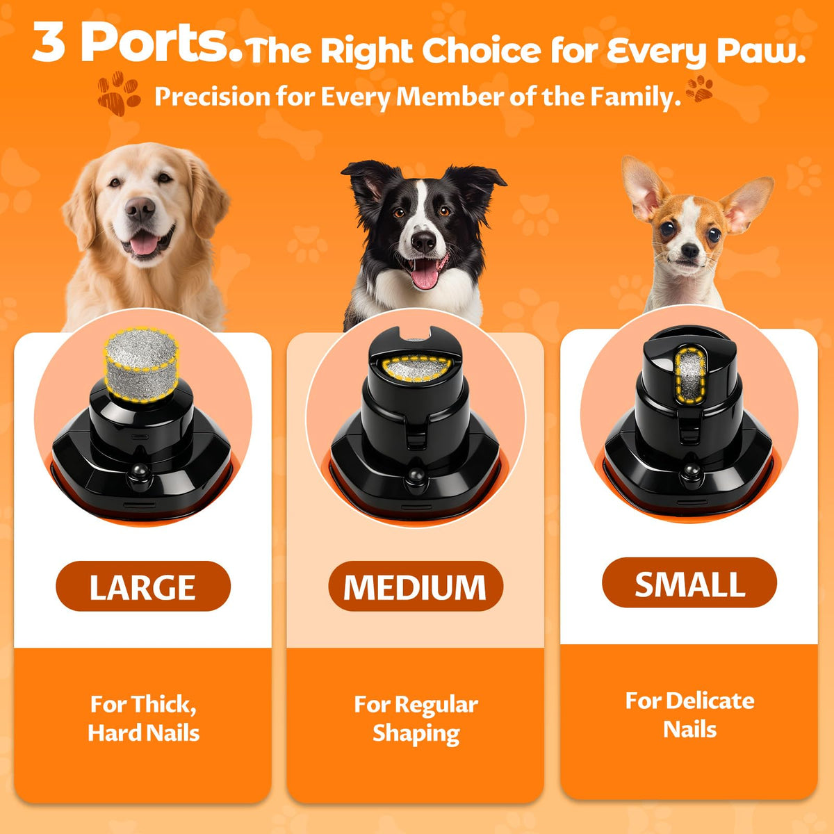 Dog Nail Grinder, Quiet 3-Speed with LED & Safety Guard B348886