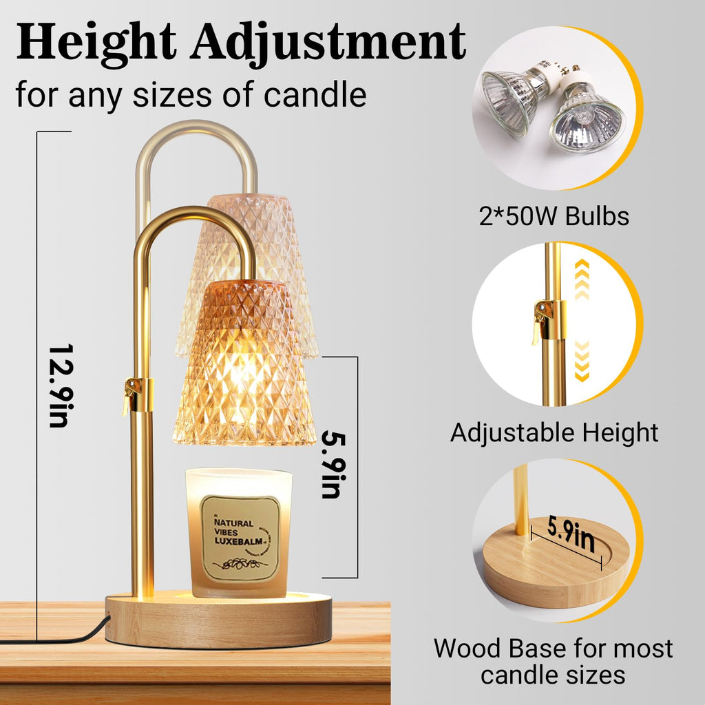 Adjustable Height Candle Warmer Lamp with Timer E5923