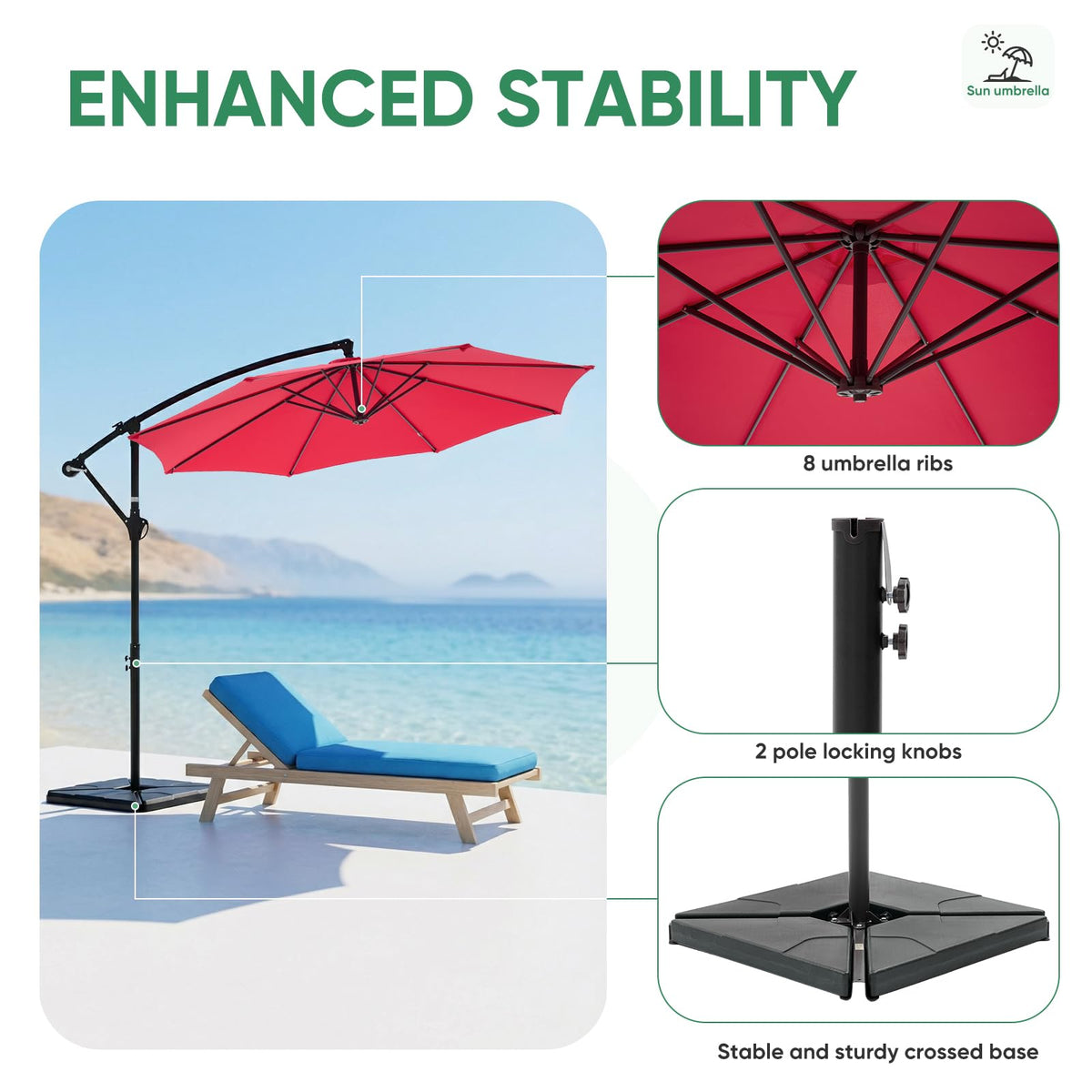 10FT Cantilever Patio Umbrella F404276
