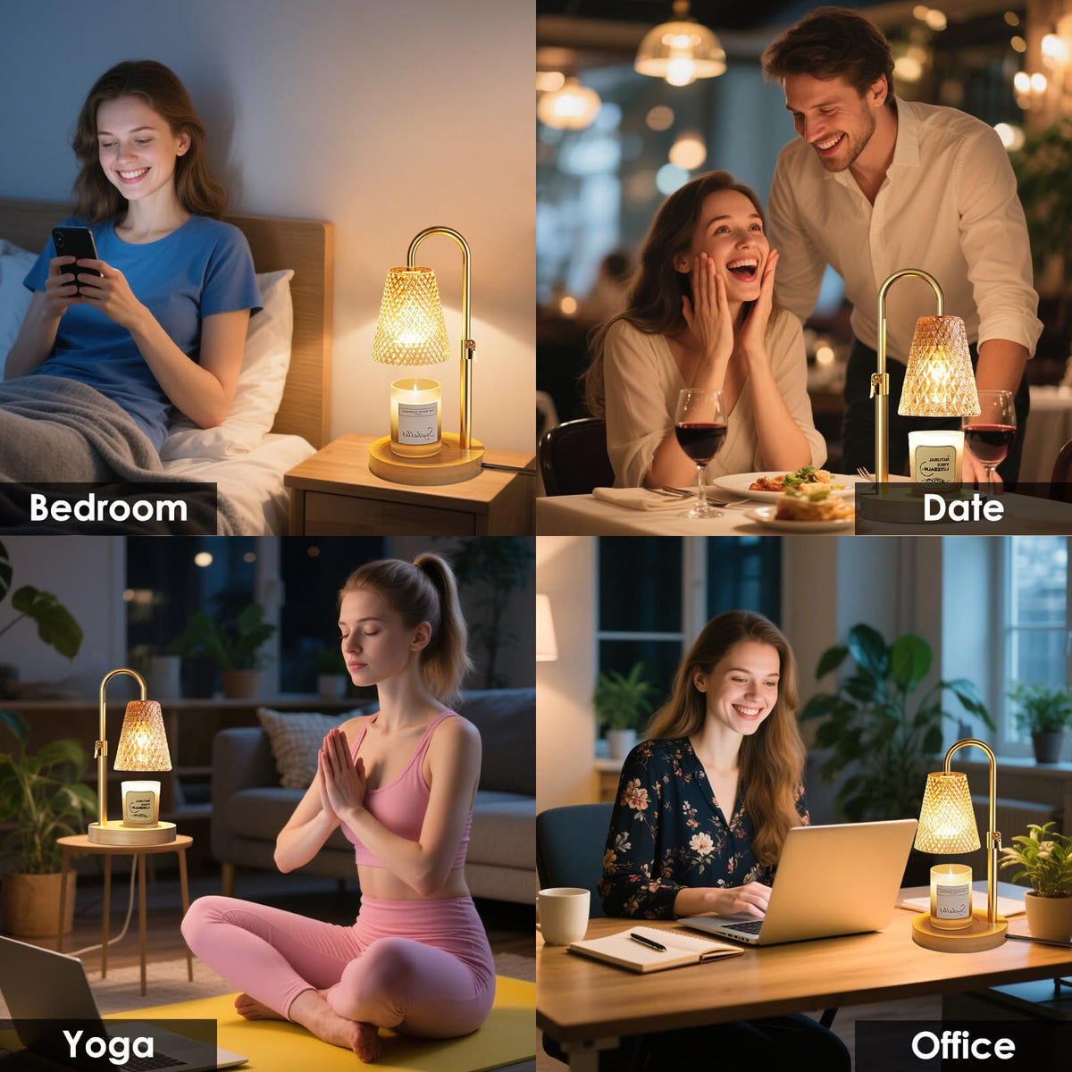 Adjustable Height Candle Warmer Lamp with Timer E5923