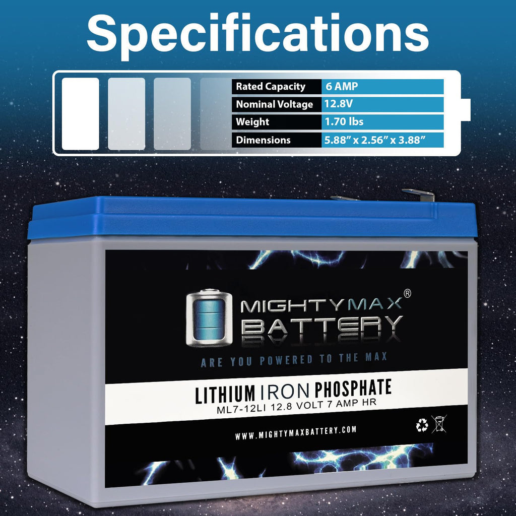 12V 7AH Lithium Replacement Battery 4 Pack S68936
