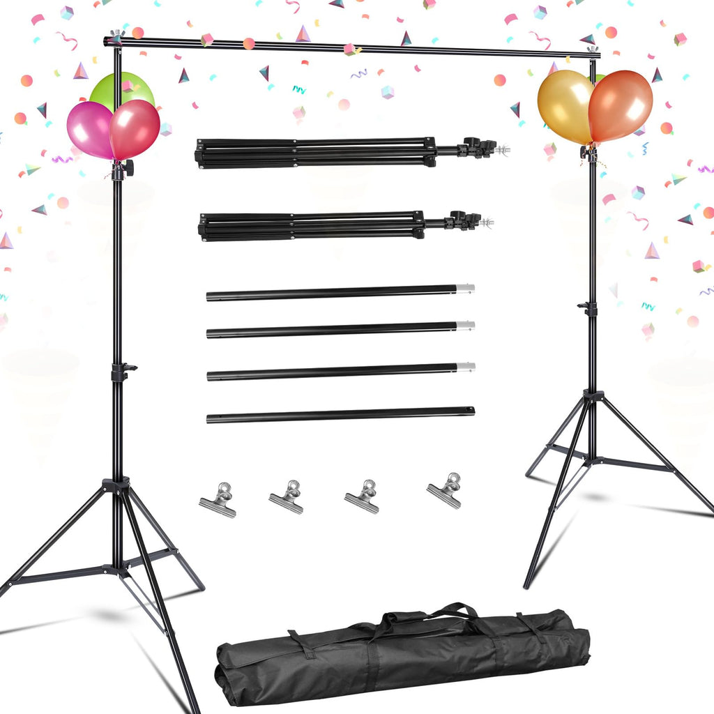 10ft Adjustable Backdrop Stand Kit with Clamps & Carry Bag S6086