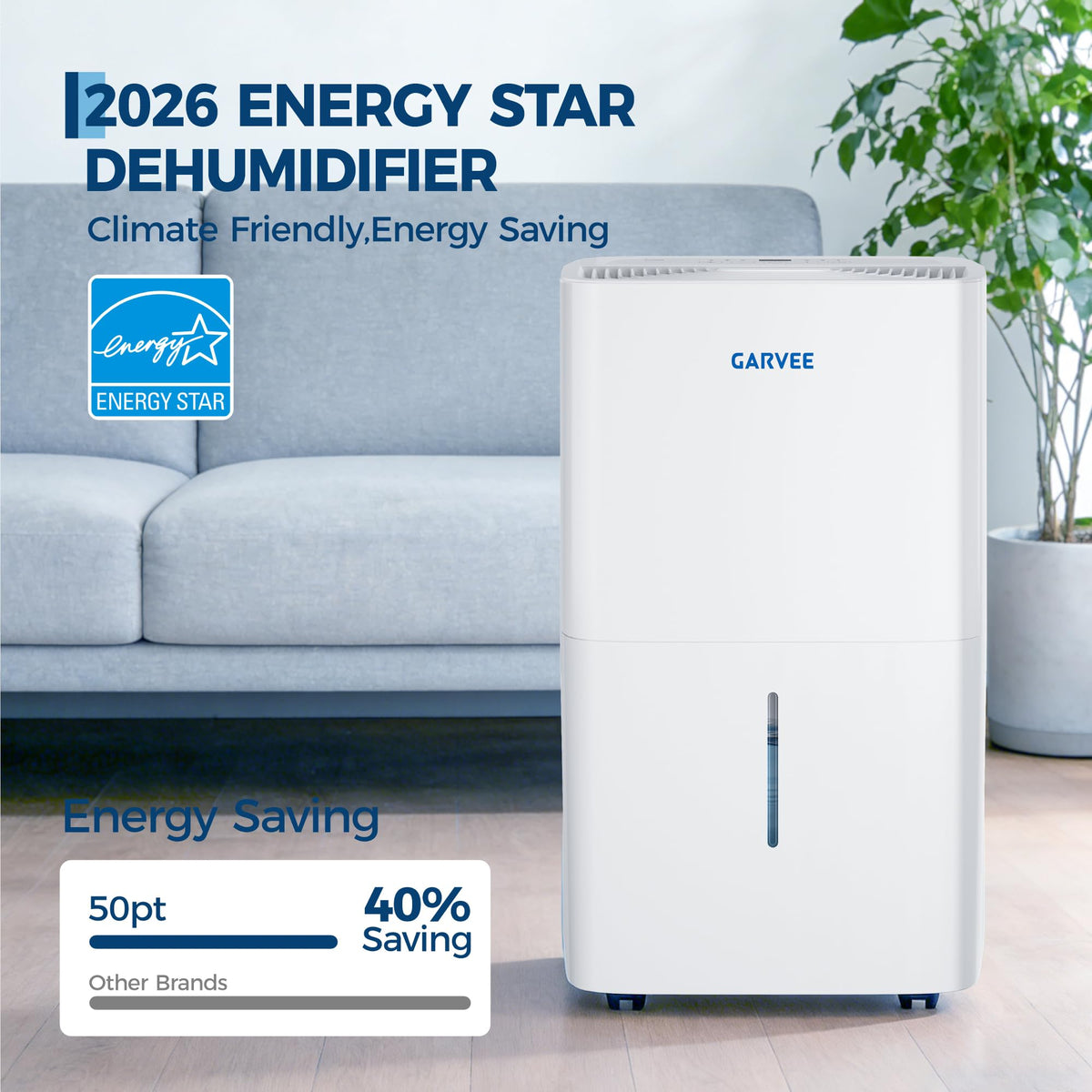 50 Pints Dehumidifier with Auto Defrost, 24H Timer, Auto Shut off U98001