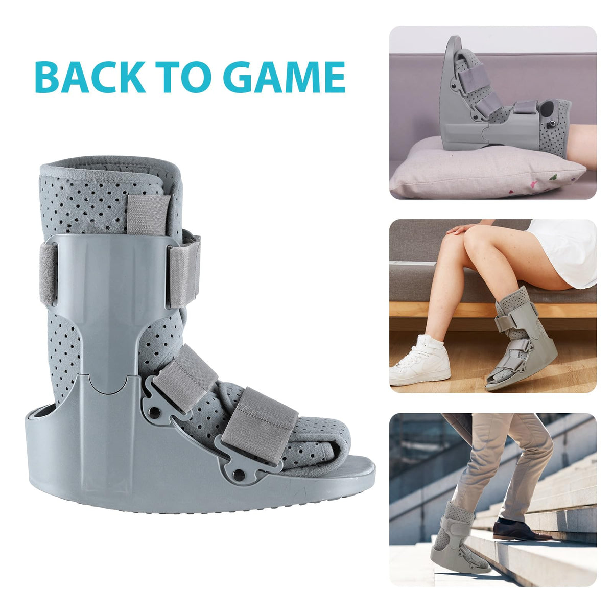 Orthopedic Walking Boot Gray-Large S8406