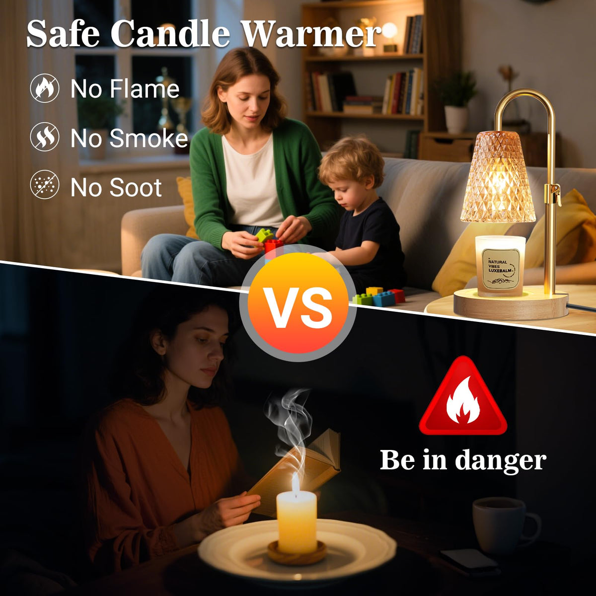Adjustable Height Candle Warmer Lamp with Timer E5923