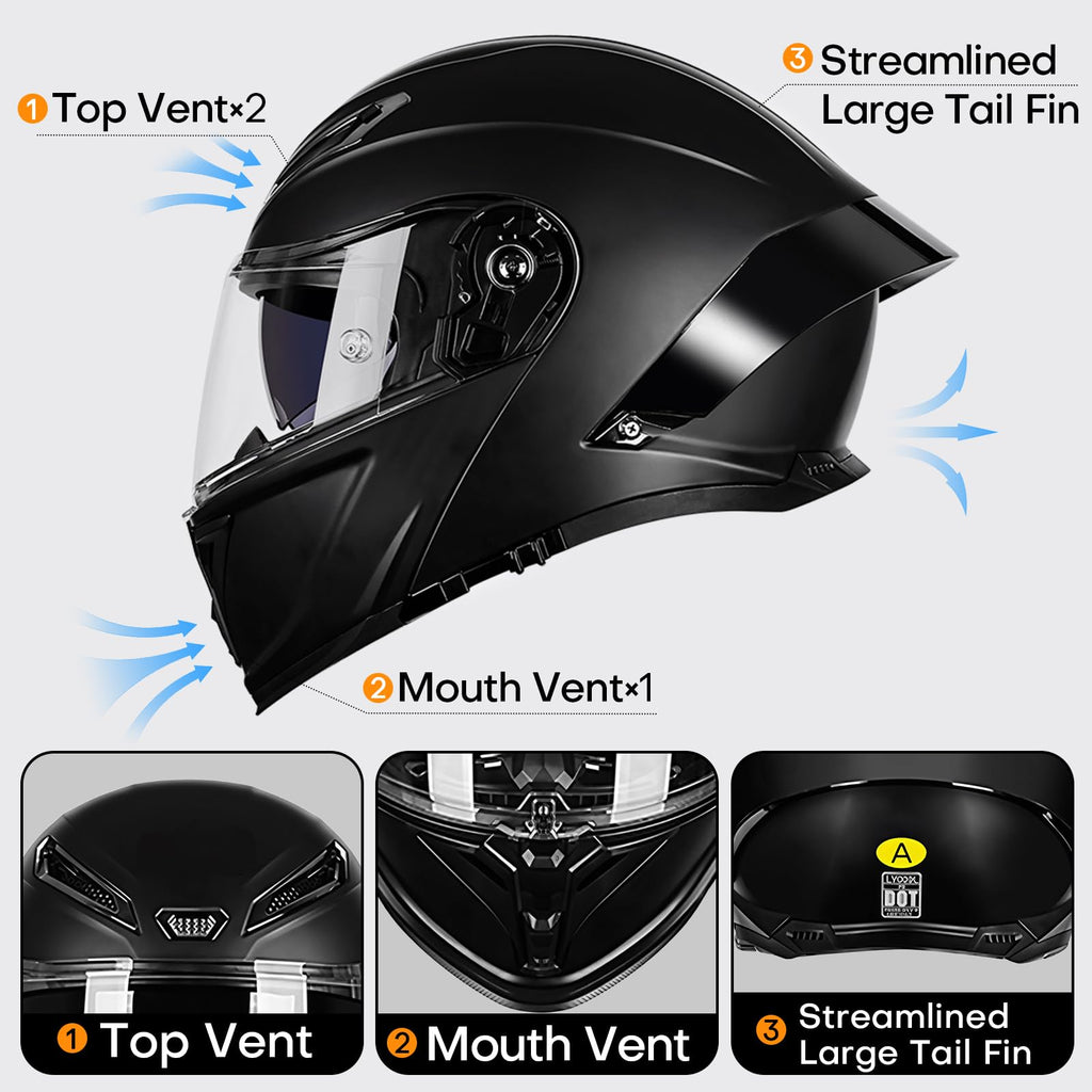 Bluetooth Modular Motorcycle Helmet F94487
