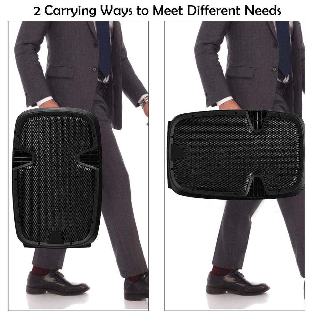 2000W 12" Portable Dual Powered Speakers PA System with Tripod Stands Q805110