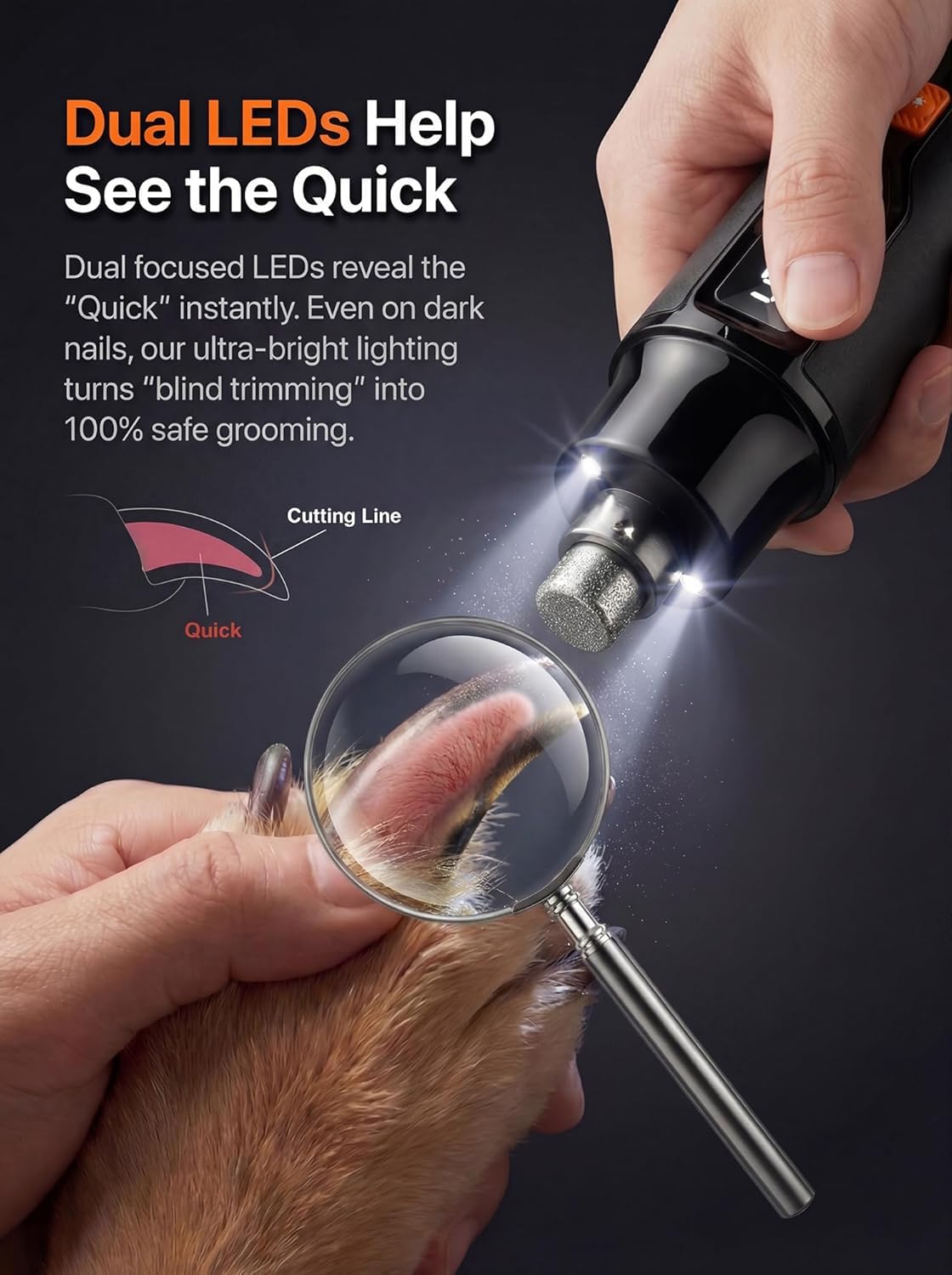Ultra Quiet Dog Nail Grinder F349
