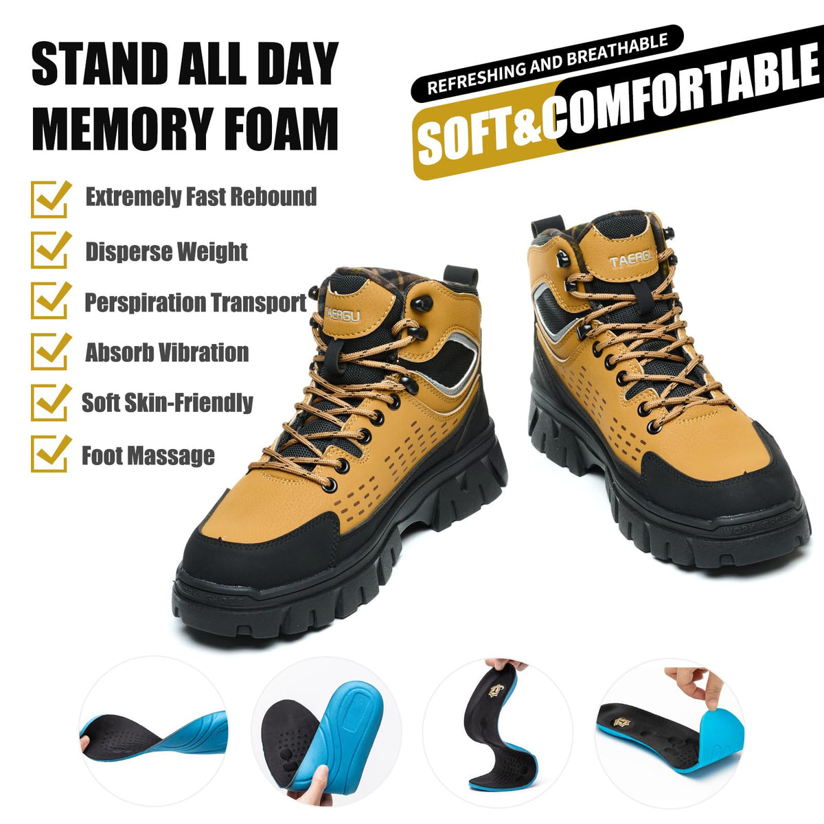 Steel Toe Work Boots 6" Waterproof C8959