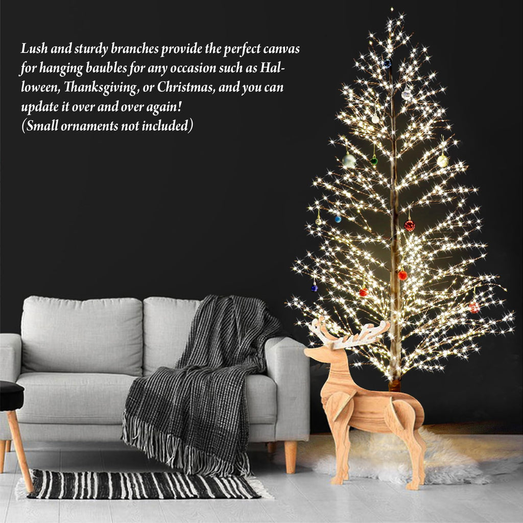 6FT Lighted Birch Tree with 1300 LED Lights G77173