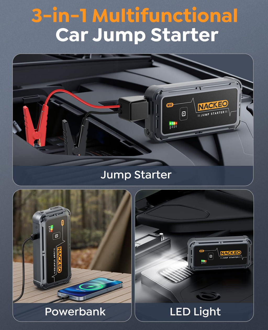 Portable Car Battery Jump Starter 5000A 12V S4127