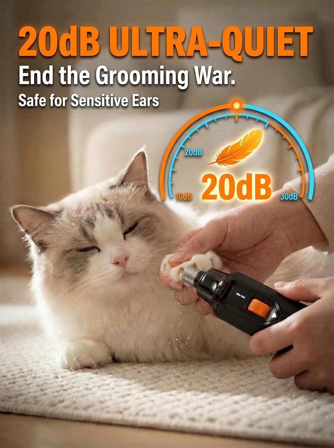 Ultra Quiet Dog Nail Grinder F349