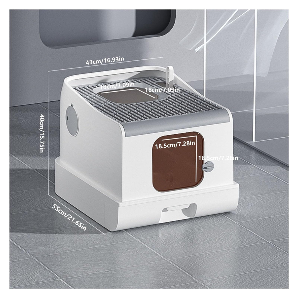 Extra Large Fully Enclosed Cat Litter Box with Lid M200075