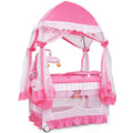 4 in 1 Pack and Play with Canopy, Portable Playard with Bassinet J977854