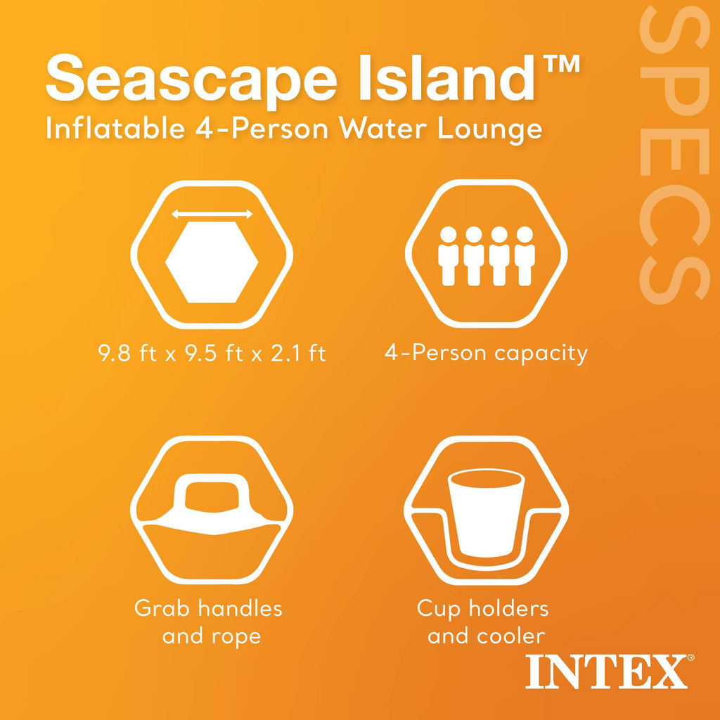 Inflatable Island Float with Built In Cooler and Cup Holder K135420