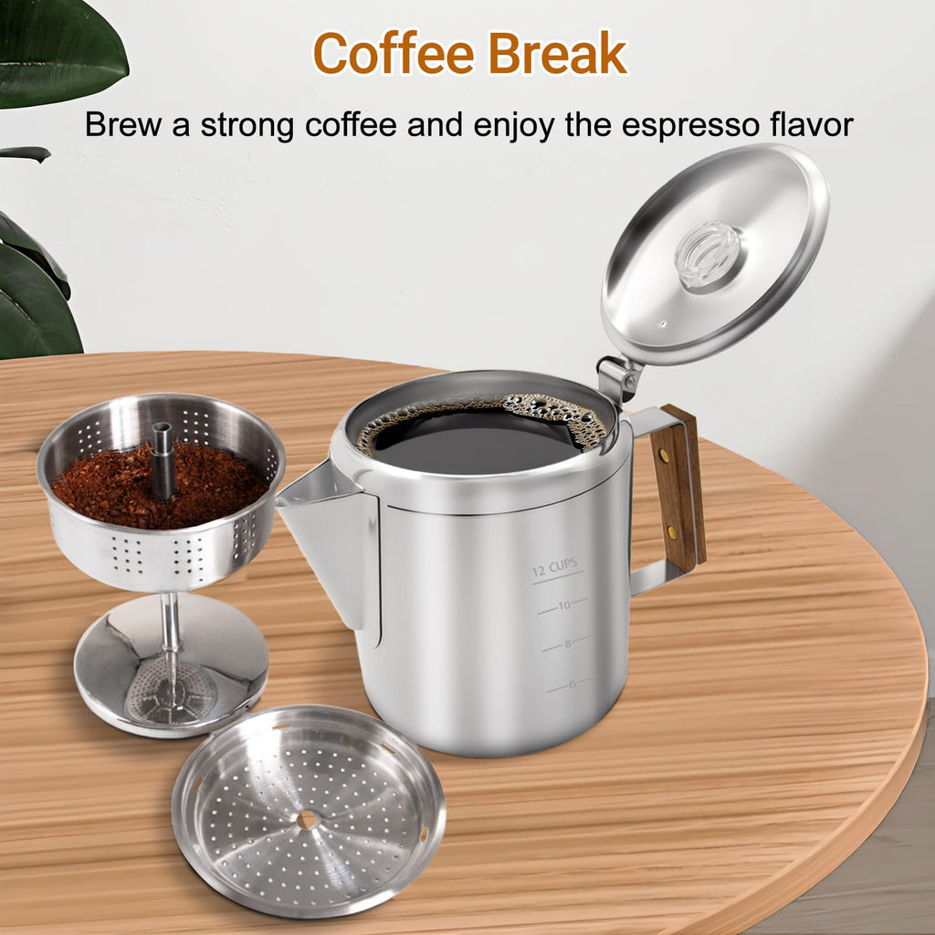 12 Cup Stainless Steel Percolator Coffee Pot E1781