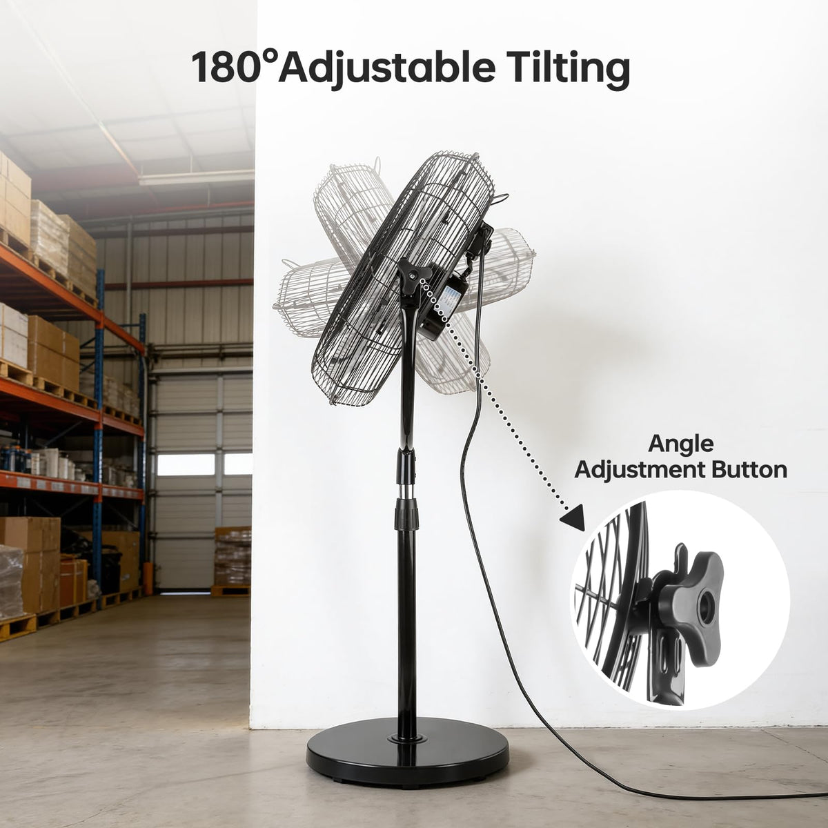 20 Inch Heavy Duty High Velocity Metal Stand Pedestal Fan U608