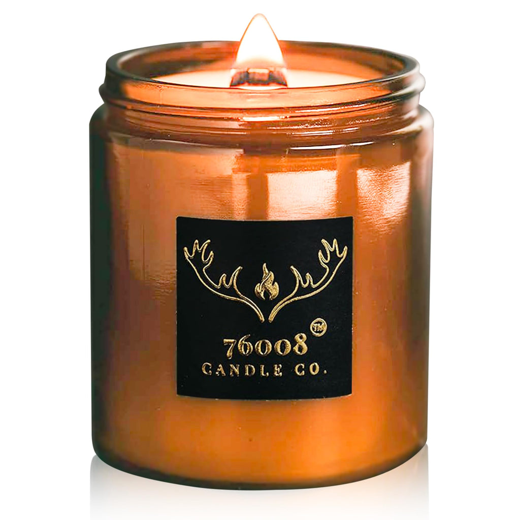 16 oz Wood Wick Soy Leather Scented Candle P8976