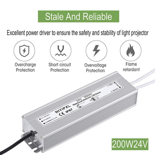 200 Watts 24V DC Waterproof IP67 LED Power Supply U473