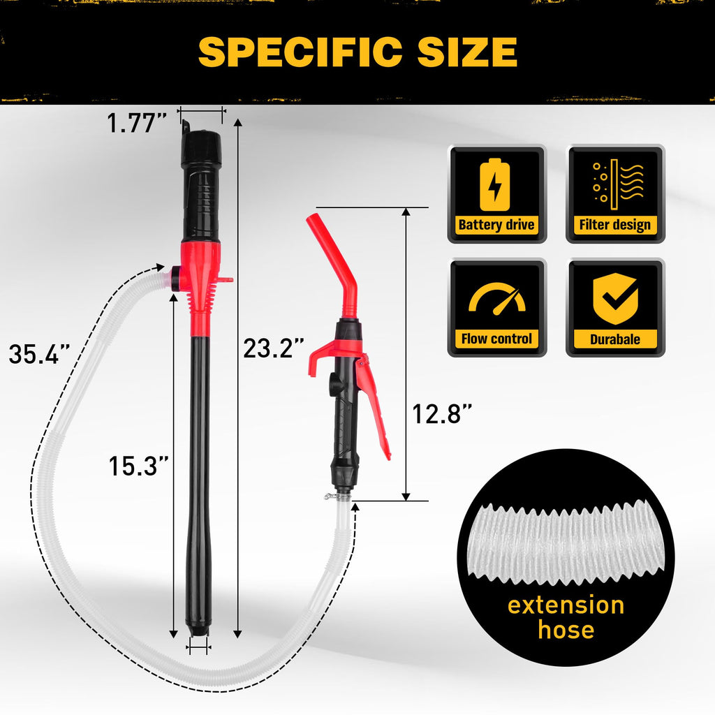 Portable Battery Powered Red Electric Fuel Water Transfer Pump 2.4 GPM Z157289