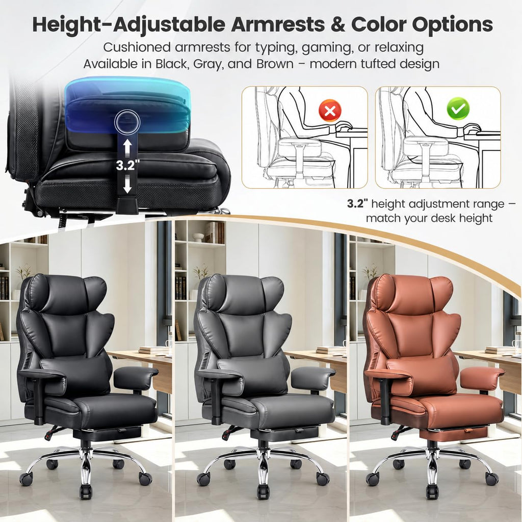 Big and Tall Office Chair 500 lbs PU Leather U15712