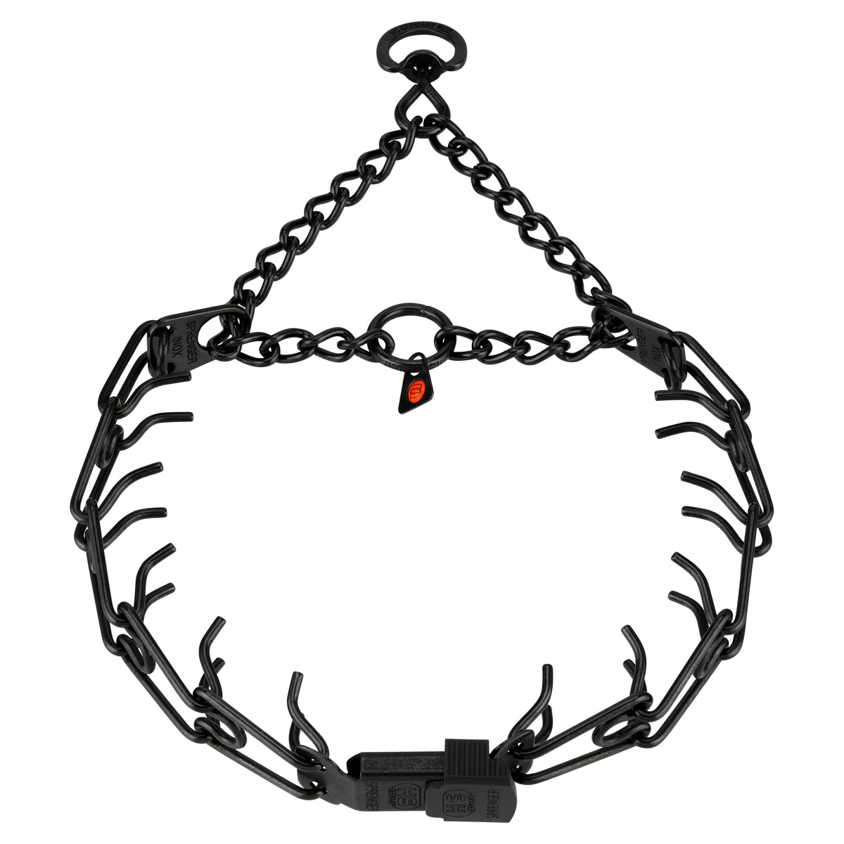 Black Stainless Steel Dog Collar with Quick Release Buckle K16812