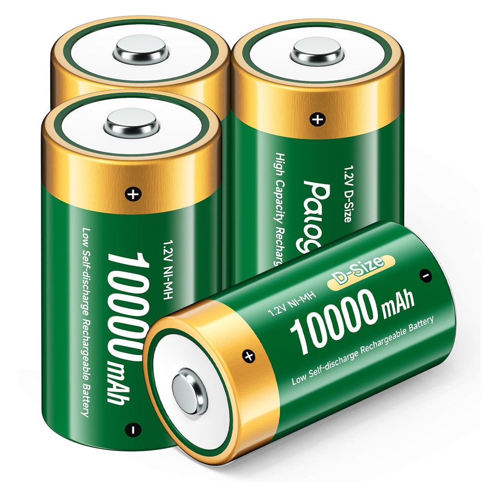 4 Pack 1.2V D Size Rechargeable Batteries A44647