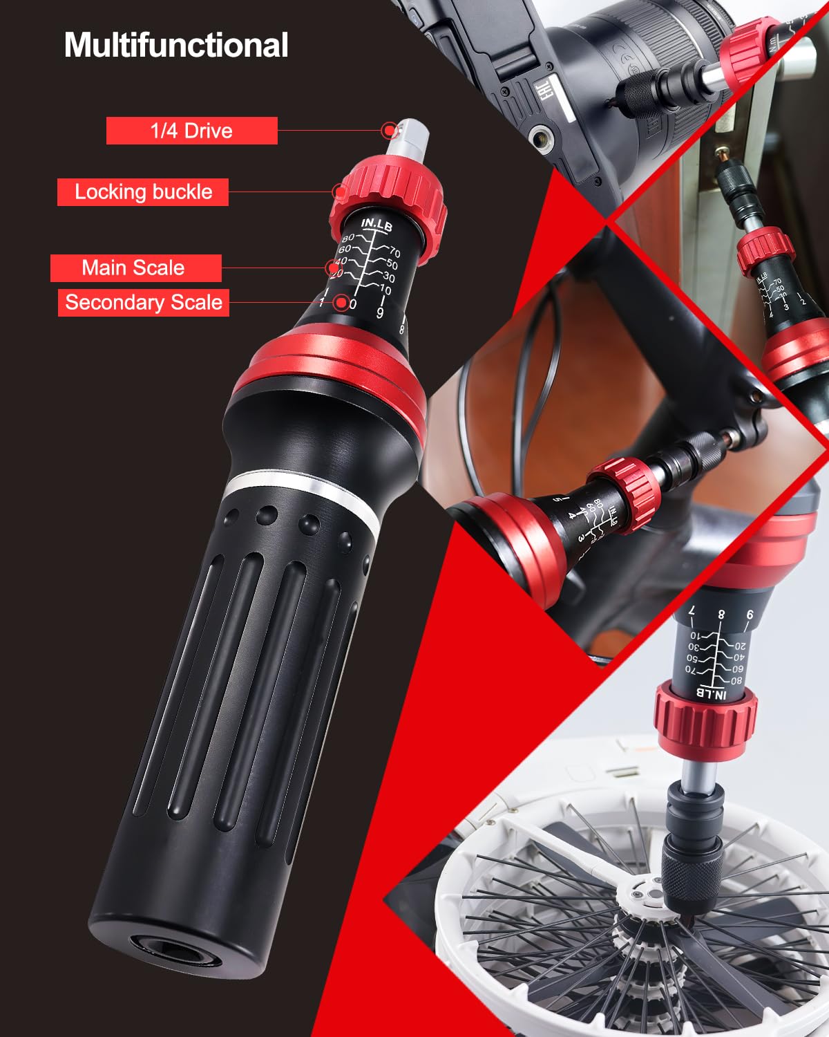 Torque Screwdriver 10-80 in.lb 1/4” Torque Driver Set with Bit Set J315