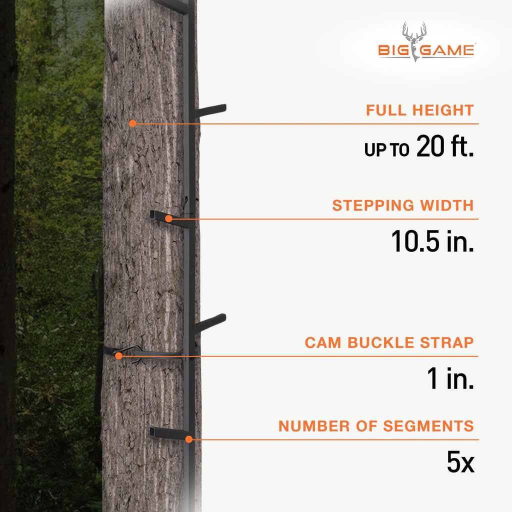 20 Feet Tall Steel Tree Climbing System (2 Pack) T403