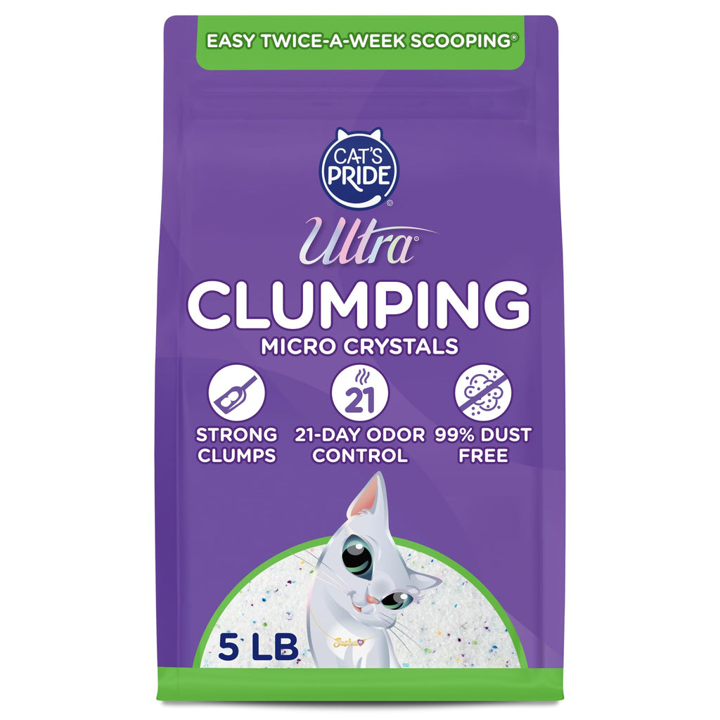 Clumping Micro Crystals Litter, Fragrance Free, 5lb Q34314
