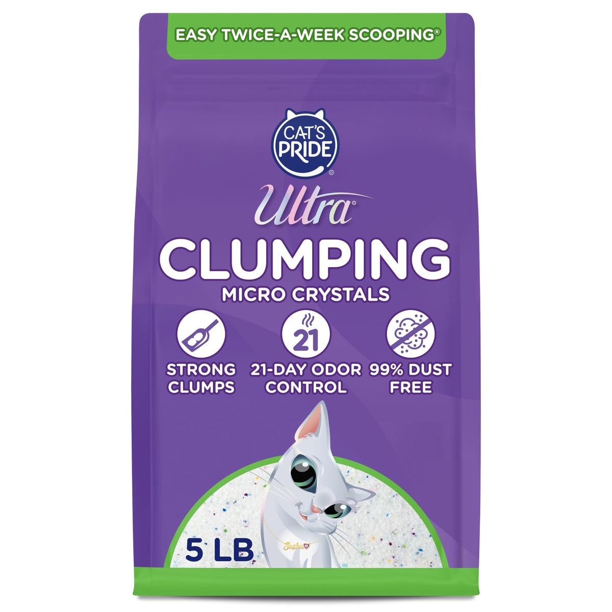 Clumping Micro Crystals Litter, Fragrance Free, 5lb Q34314