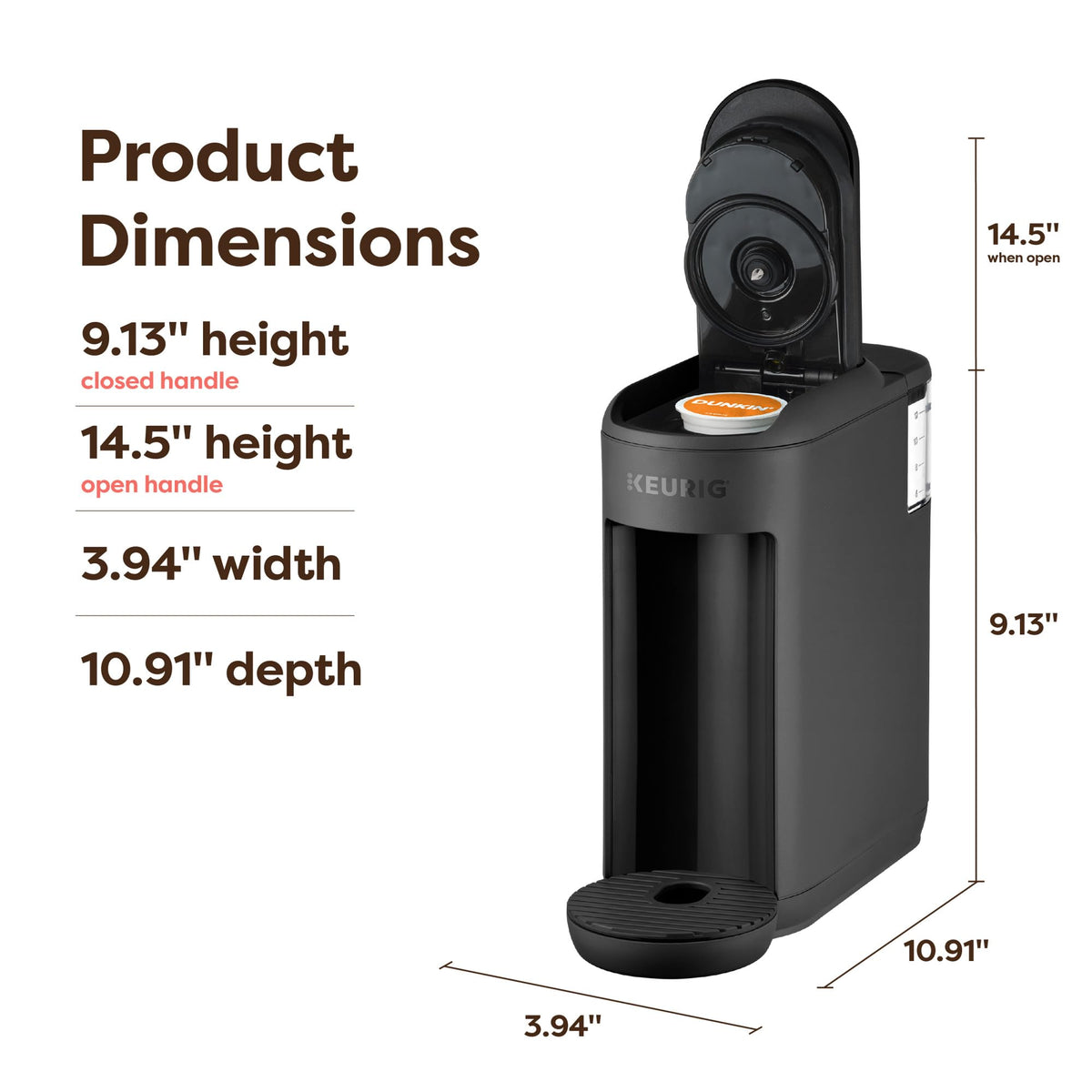 Single Serve K-Cup Pod Coffee Maker, Black Y403034