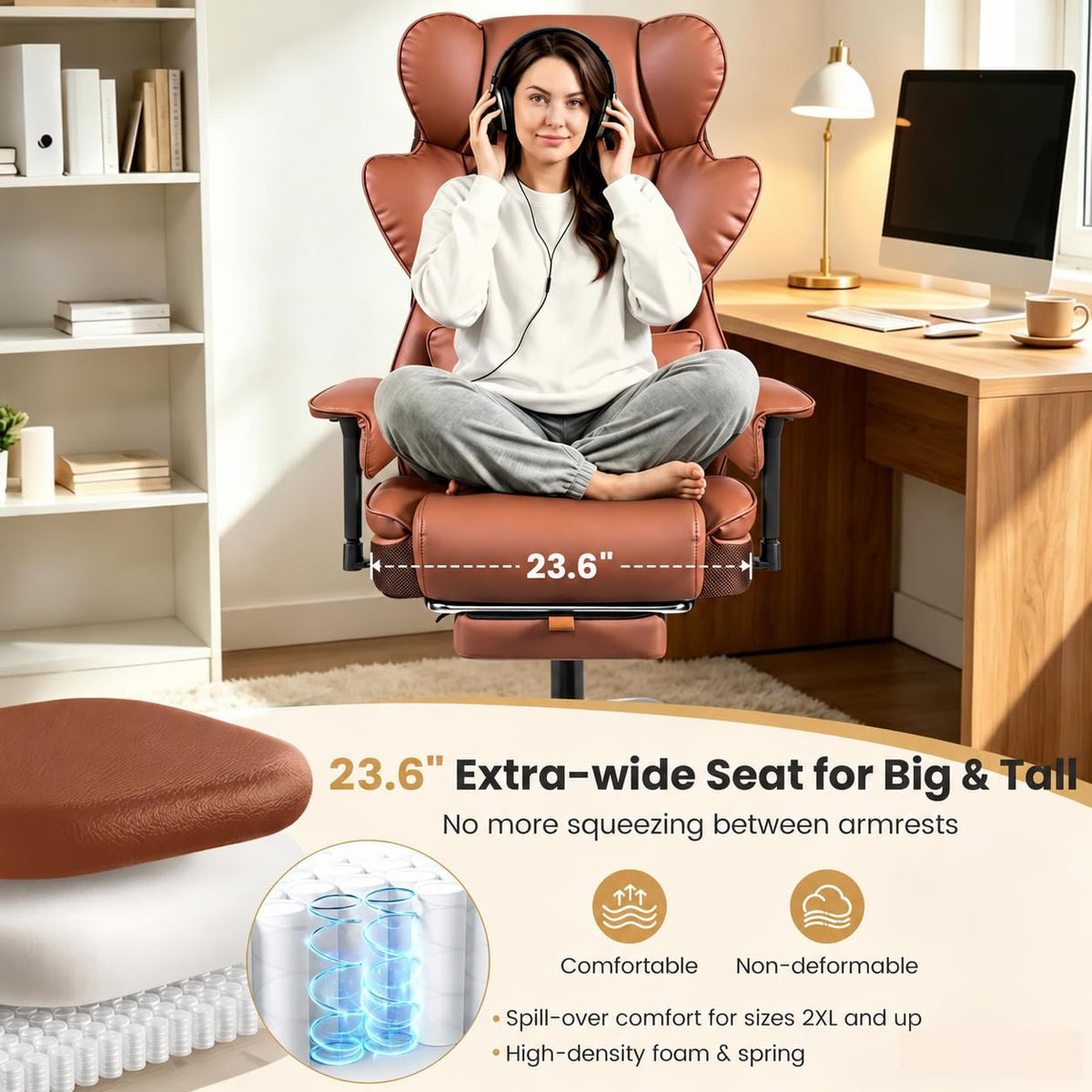 Big and Tall Office Chair 500 lbs PU Leather U15712
