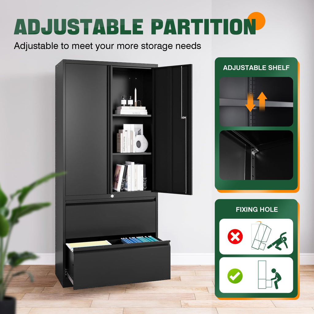 Metal 2 Drawer File Cabinet with Lock F471344