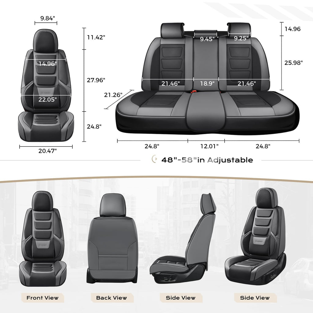 Waterproof Leather Car Seat Covers Full Set S191