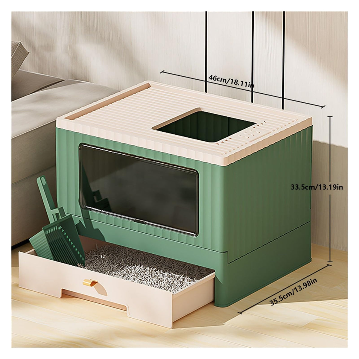 Foldable Cat Litter Box with Lid B267