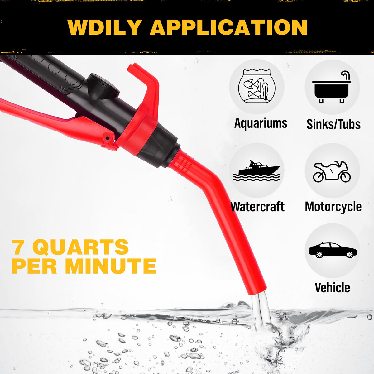 Portable Battery Powered Red Electric Fuel Water Transfer Pump 2.4 GPM Z157289