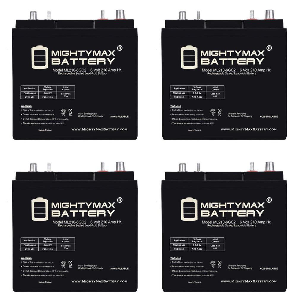 6V 210AH Dual Terminal SLA Replacement Battery 4 Pack A246