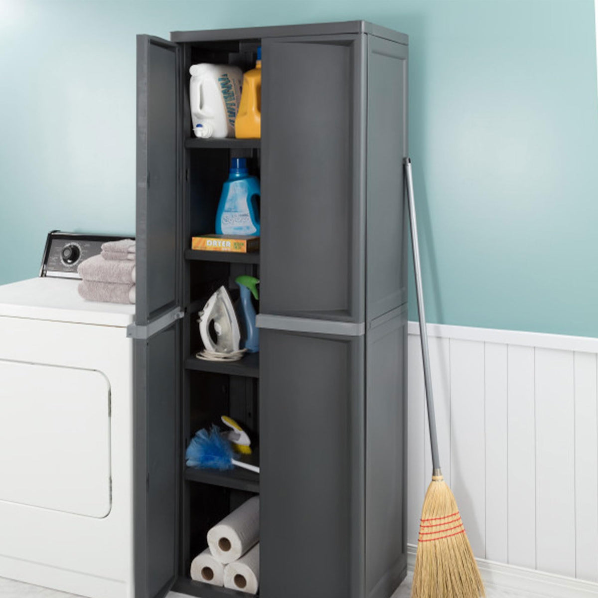 4 Shelf Lockable Utility Storage Cabinet N24365