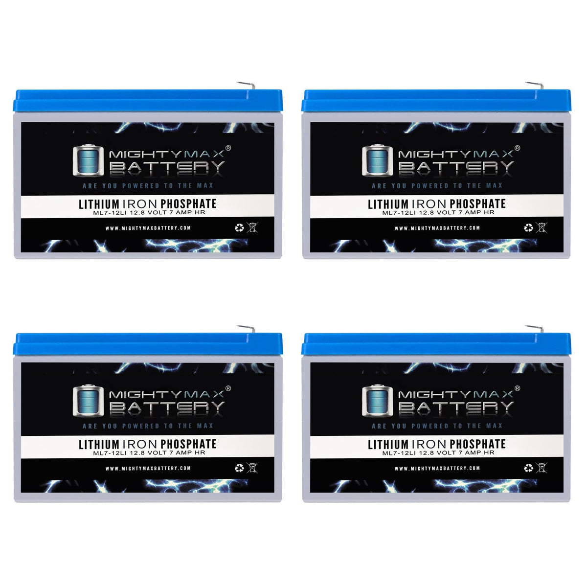 12V 7AH Lithium Replacement Battery 4 Pack S68936