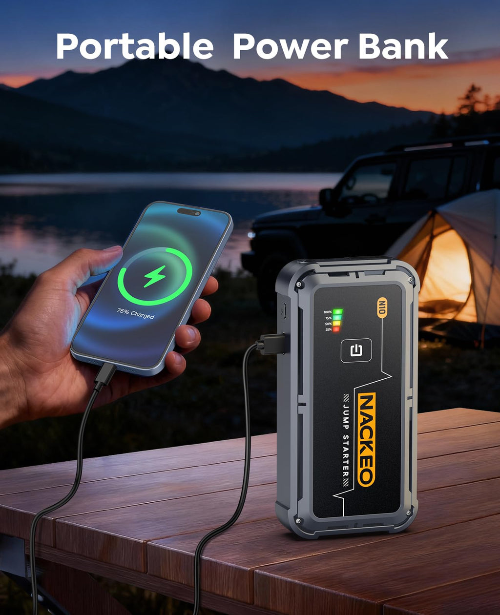 Portable Car Battery Jump Starter 5000A 12V S4127