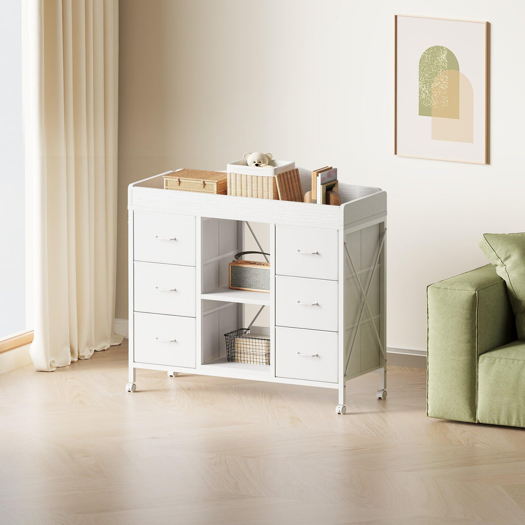 White 6 Drawer Dresser F638