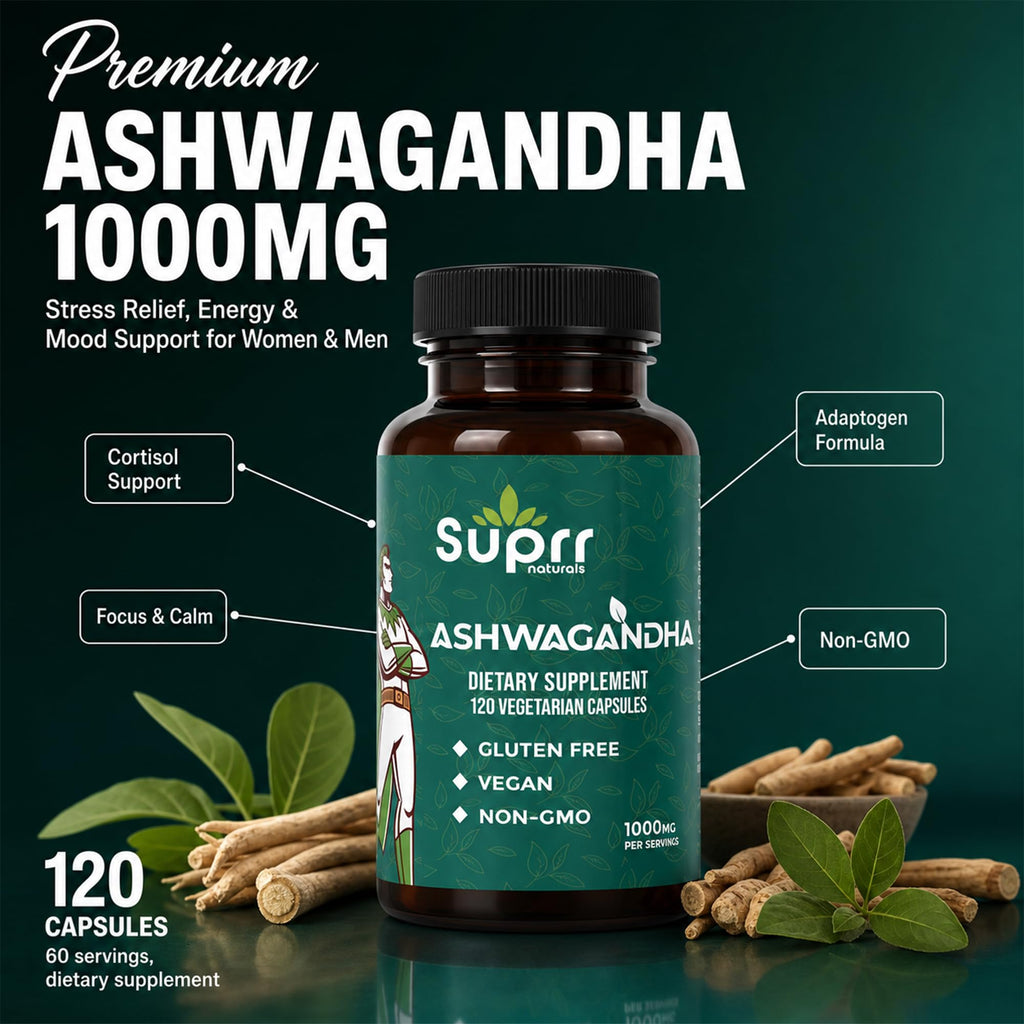 Ashwagandha 1000mg Supplement 120 Capsules F79541