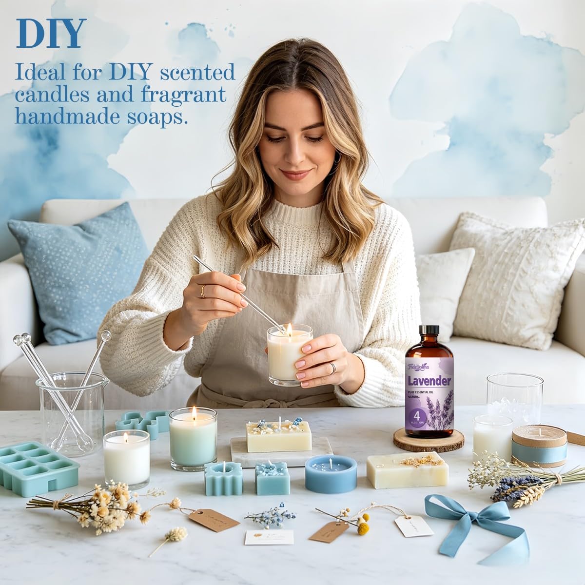 Essential Oil Set, 4 Scents with Glass Dropper L858