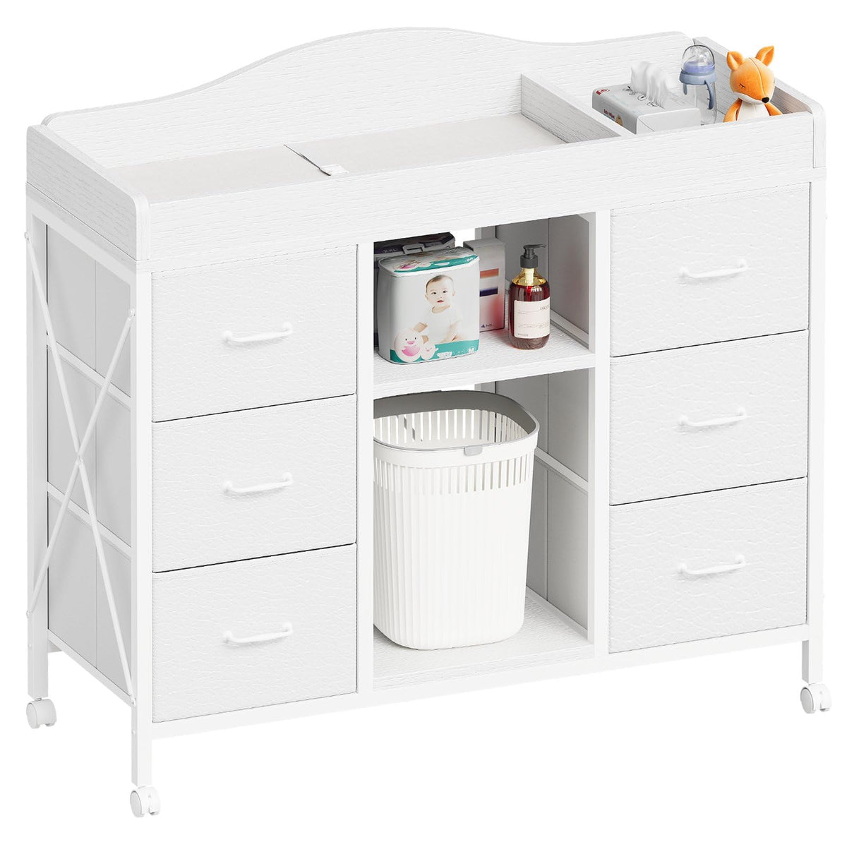 White 6 Drawer Dresser F638